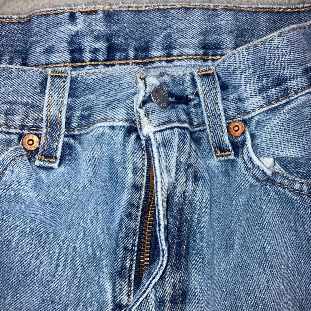 Levi 505 Straight Leg Jeans Mens 30x32 Blue Grunge Distressed Work Fit 30x30.5